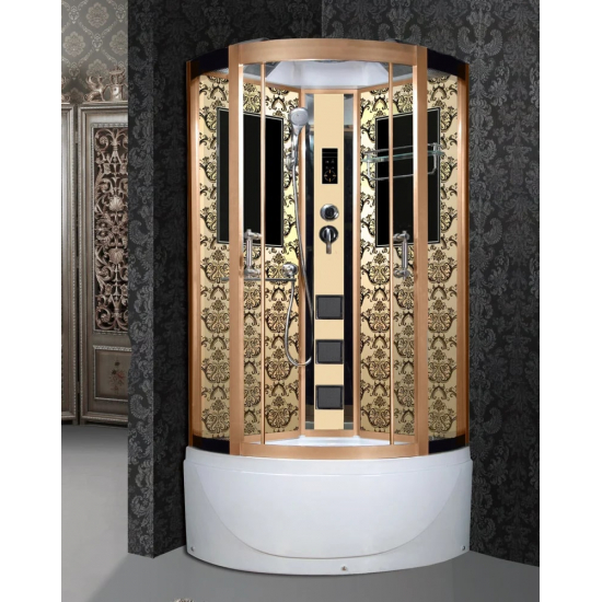 Душевая кабина NIAGARA Luxe NG-7710G 100x100x220 золото, с высоким поддоном, с сиденьем