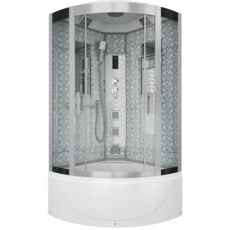 Душевая кабина NIAGARA Luxe NG-7710W 100x100x220 серебро, с высоким поддоном, с сиденьем