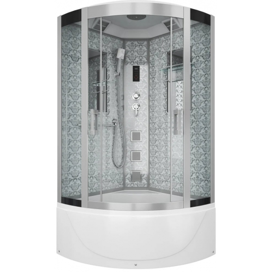 Душевая кабина NIAGARA Luxe NG-7710W 100x100x220 серебро, с высоким поддоном, с сиденьем