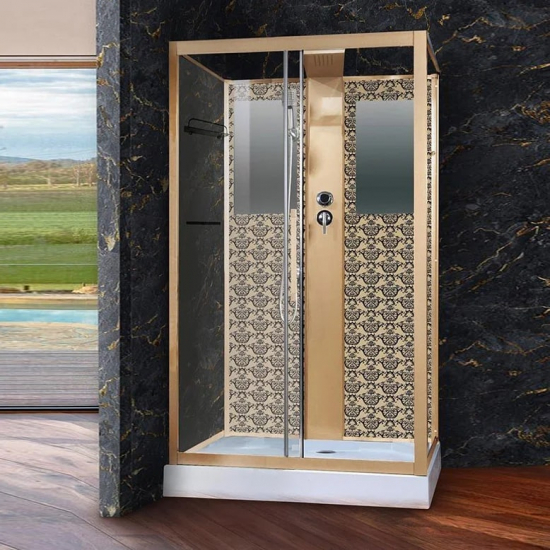 Душевая кабина NIAGARA Luxe NG-7711GBK 120x90x210 золото, без крыши