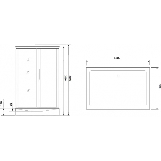 Душевая кабина NIAGARA Luxe NG-7711GBK 120x90x210 золото, без крыши