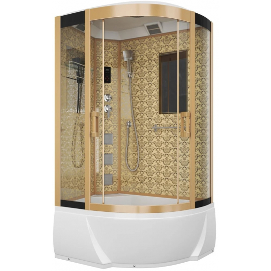Душевая кабина NIAGARA Luxe NG-7712GL 120x80x220 золото, с высоким поддоном, с сиденьем