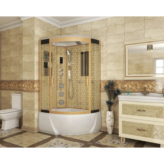 Душевая кабина NIAGARA Luxe NG-7712GL 120x80x220 золото, с высоким поддоном, с сиденьем