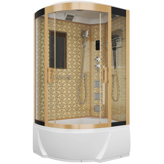 Душевая кабина NIAGARA Luxe NG-7712GR 120x80x220 золото, с высоким поддоном, с сиденьем