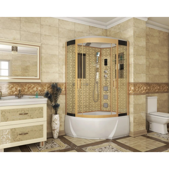 Душевая кабина NIAGARA Luxe NG-7712GR 120x80x220 золото, с высоким поддоном, с сиденьем