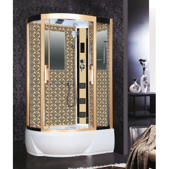 Душевая кабина NIAGARA Luxe NG-7712GR 120x80x220 золото, с высоким поддоном, с сиденьем