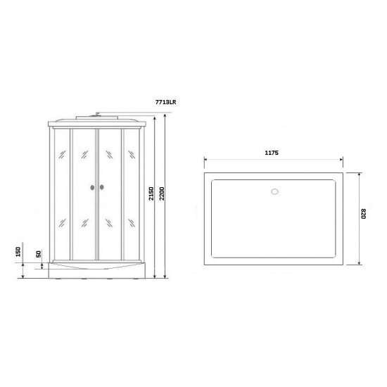 Душевая кабина NIAGARA Luxe NG-7713WL 120x82x220 серебро