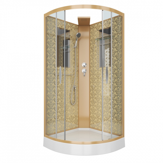 Душевая кабина NIAGARA Luxe NG-7715GBK 90x90x210 золото, без крыши