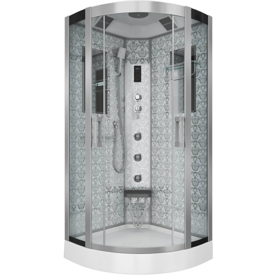 Душевая кабина NIAGARA Luxe NG-7715W 90x90x220 серебро, с сиденьем