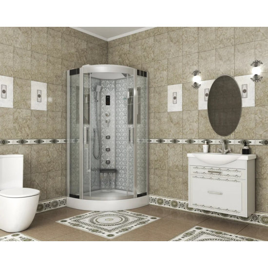 Душевая кабина NIAGARA Luxe NG-7715W 90x90x220 серебро, с сиденьем