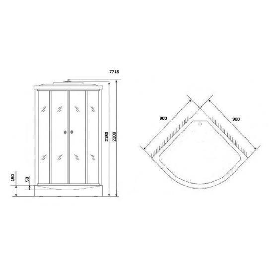 Душевая кабина NIAGARA Luxe NG-7715W 90x90x220 серебро, с сиденьем
