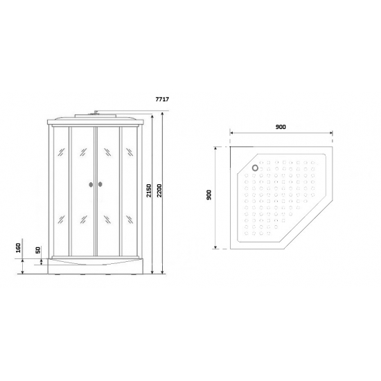 Душевая кабина NIAGARA Luxe NG-7717G 100x100x220 золото