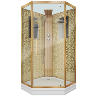Душевая кабина NIAGARA Luxe NG-7717GBK 100x100x210 золото, без крыши