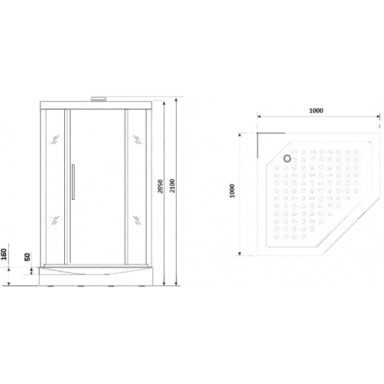 Душевая кабина NIAGARA Luxe NG-7717GBK 100x100x210 золото, без крыши