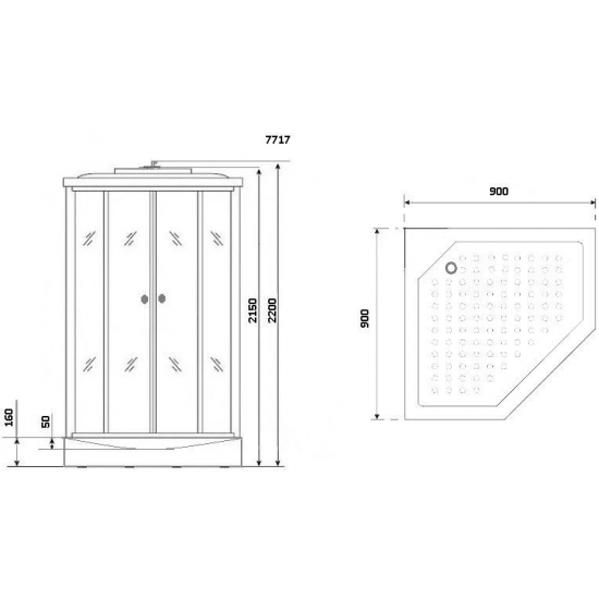 Душевая кабина NIAGARA Luxe NG-7717W 100x100x220 серебро