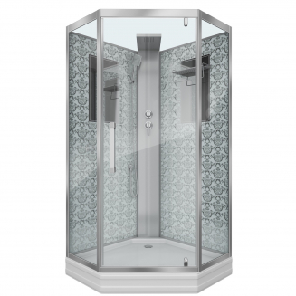 Душевая кабина NIAGARA Luxe NG-7717WBK 100x100x210 серебро, без крыши