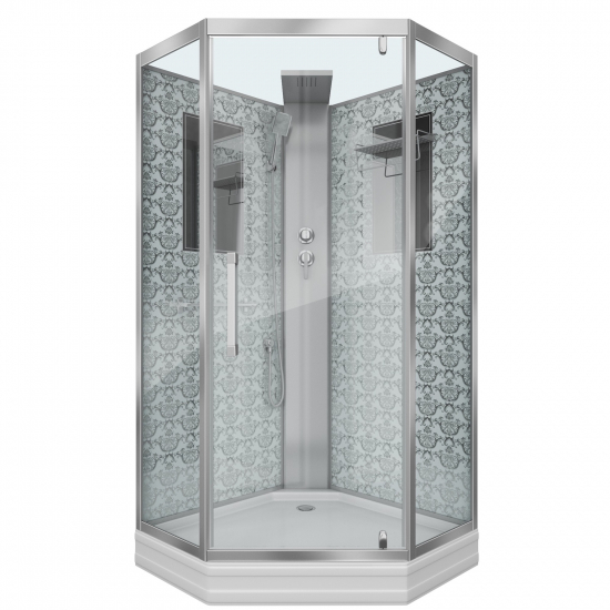 Душевая кабина NIAGARA Luxe NG-7717WBK 100x100x210 серебро, без крыши