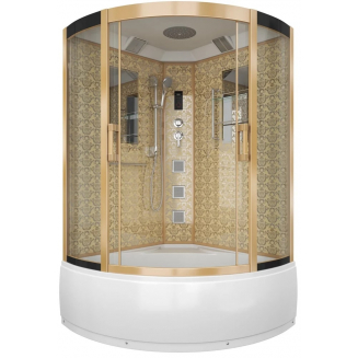 Душевая кабина NIAGARA Luxe NG-7744G 120x120x225 золото, с высоким поддоном, с сиденьем