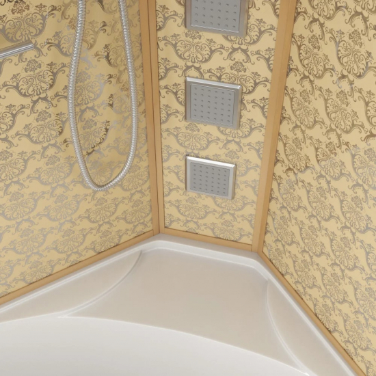 Душевая кабина NIAGARA Luxe NG-7744G 120x120x225 золото, с высоким поддоном, с сиденьем