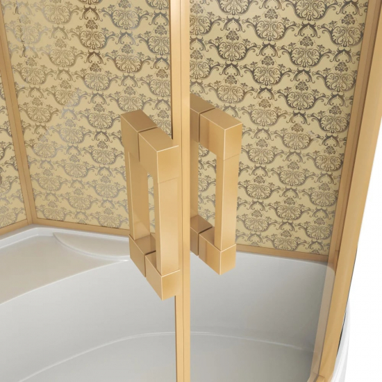 Душевая кабина NIAGARA Luxe NG-7744G 120x120x225 золото, с высоким поддоном, с сиденьем