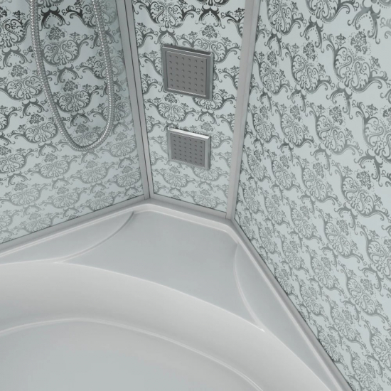Душевая кабина NIAGARA Luxe NG-7744W 120x120x225 серебро, с высоким поддоном, с сиденьем