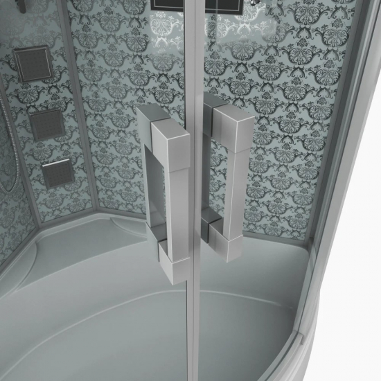 Душевая кабина NIAGARA Luxe NG-7744W 120x120x225 серебро, с высоким поддоном, с сиденьем