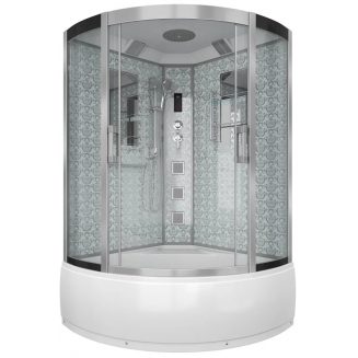Душевая кабина NIAGARA Luxe NG-7744W 120x120x225 серебро, с высоким поддоном, с сиденьем