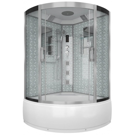 Душевая кабина NIAGARA Luxe NG-7744W 120x120x225 серебро, с высоким поддоном, с сиденьем