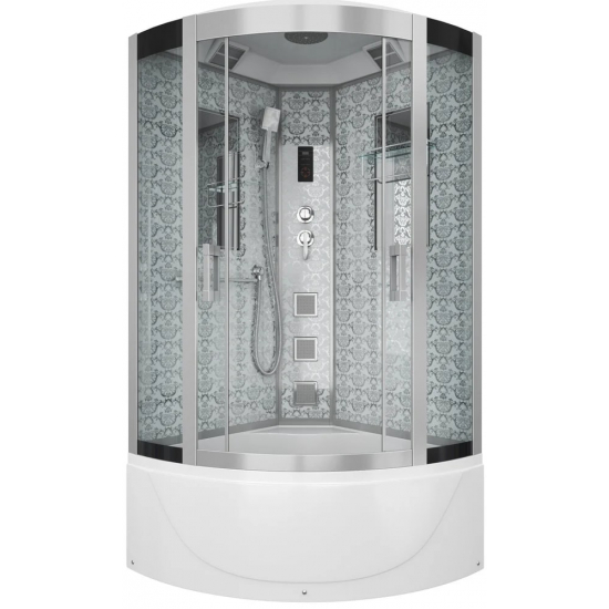 Душевая кабина NIAGARA Luxe NG-7790W 90x90x220 серебро, с высоким поддоном, с сиденьем