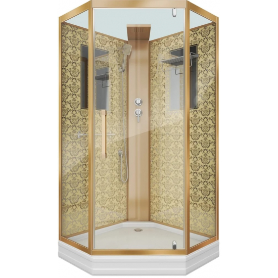 Душевая кабина NIAGARA Luxe NG-7799GBK 90x90x210 золото, с низким поддоном, без крыши
