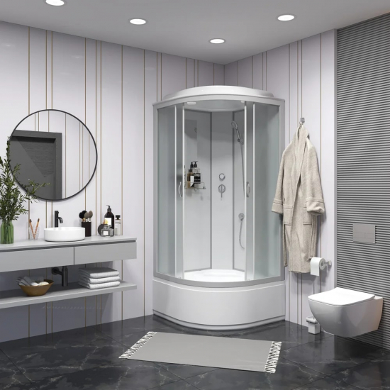 Душевая кабина NIAGARA NG-2307-14 80x80x215 с высоким поддоном, с сиденьем