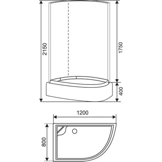 Душевая кабина NIAGARA NG-2308-14BK (900х900х2000) высокий поддон, без крыши