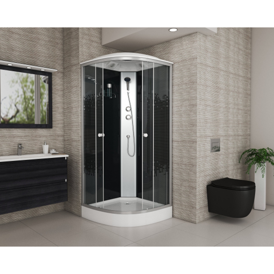 Душевая кабина NIAGARA NG-4503-14 80x80x215 BLACK  с низким поддоном