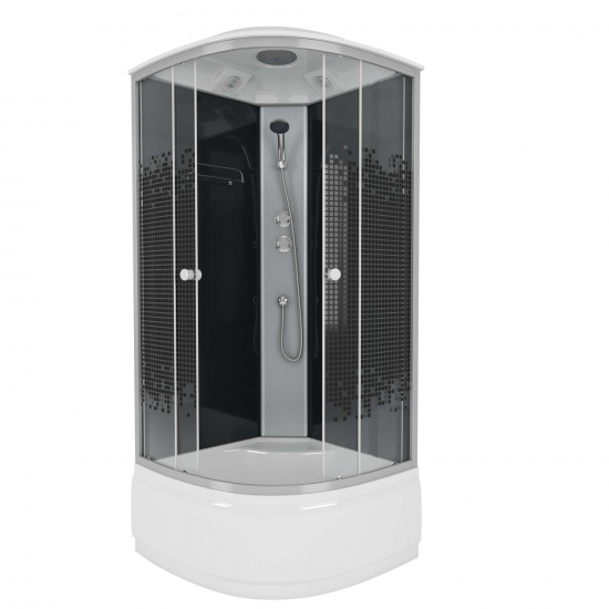 Душевая кабина NIAGARA NG-7508-14 90x90x215 BLACK с высоким поддоном, с сиденьем