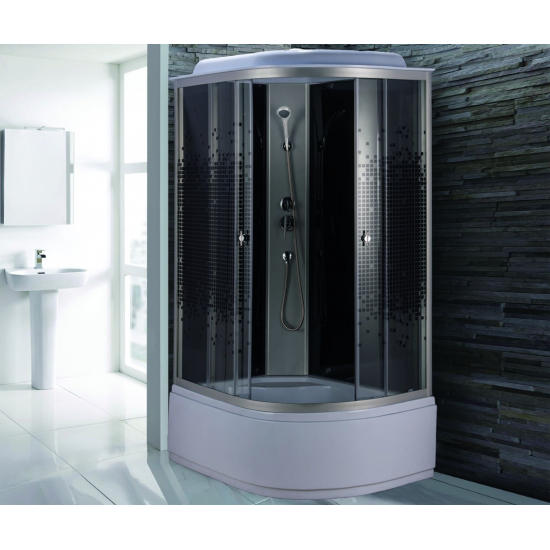 Душевая кабина NIAGARA NG-7510-14L BLACK 120x80x215 с высоким поддоном, с сиденьем