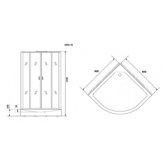 Душевая кабина NIAGARA Premium NG-6001-01 90x90x210 с низким поддоном