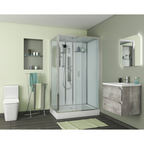 Душевая кабина NIAGARA Premium NG-6012GQR 120x80x210 правая, с низким поддоном