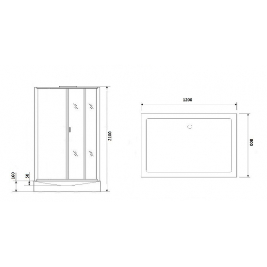Душевая кабина NIAGARA Premium NG-6012GQR 120x80x210 правая, с низким поддоном