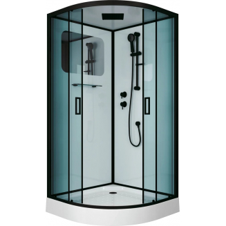 Душевая кабина NIAGARA Premium NG-6901-01 BLACK 90x90x210 чёрная, с низким поддоном