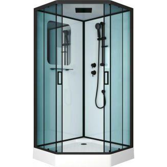 Душевая кабина NIAGARA Premium NG-6901-01D BLACK 90x90x220 чёрная, с низким поддоном