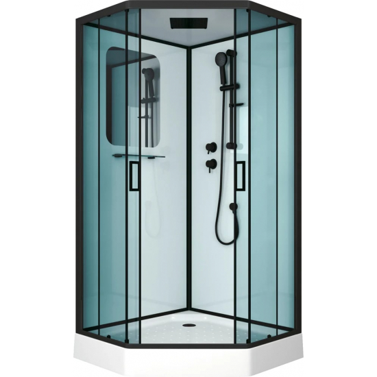 Душевая кабина NIAGARA Premium NG-6901-01D BLACK 90x90x220 чёрная, с низким поддоном