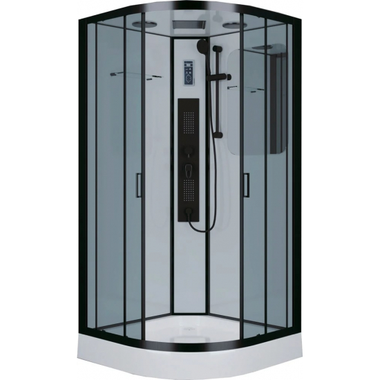 Душевая кабина NIAGARA Premium NG-6901-01G BLACK 90x90x210 чёрная, с низким поддоном