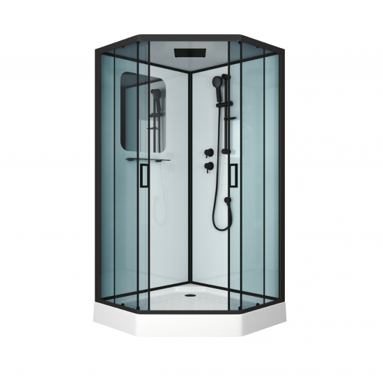 Душевая кабина NIAGARA Premium NG-6902-01D BLACK 100x100x220 чёрная, с низким поддоном