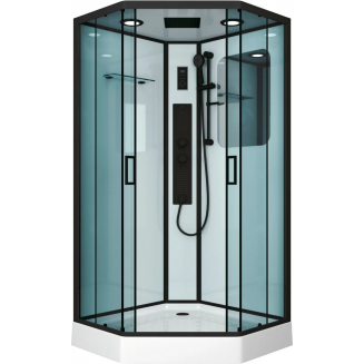 Душевая кабина NIAGARA Premium NG-6902-01GD BLACK 100x100x220 чёрная, с низким поддоном