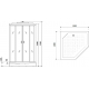 Душевая кабина NIAGARA Premium NG-6902-01GD BLACK 100x100x220 чёрная, с низким поддоном