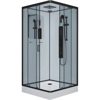Душевая кабина NIAGARA Premium NG-6902-01GQ BLACK 100x100x210 чёрная, с низким поддоном