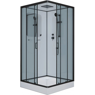 Душевая кабина NIAGARA Premium NG-6902-01Q BLACK 100x100x210 чёрная, с низким поддоном