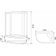 Душевая кабина PARLY Bianco BMM120R 120x80x215 со средним поддоном, монтаж без силикона, R