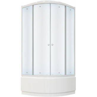 Душевая кабина PARLY Bianco Эконом EB1021 100x100x215 стекло матовое. профиль белый, высокий поддон