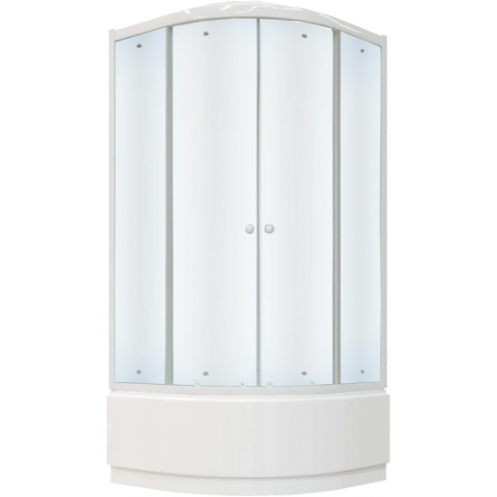 Душевая кабина PARLY Bianco Эконом EB1021 100x100x215 стекло матовое. профиль белый, высокий поддон